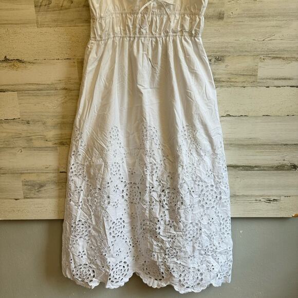 NWT Madewell Embroidered Tank Midi Dress in Poplin White Cotton Boho NS131 - Picture 9 of 15
